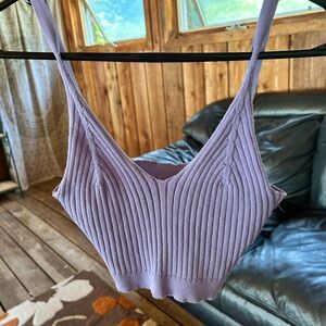 SHEIN Purple Ribbed Tank Top